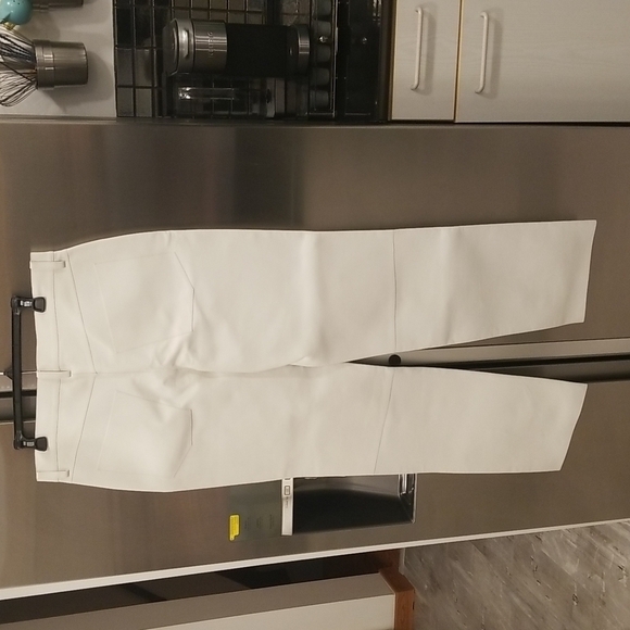 💕ST. JOHN💕 100% Leather Pants High Rise ~ Ecru White 12 NWOT - Picture 2 of 10